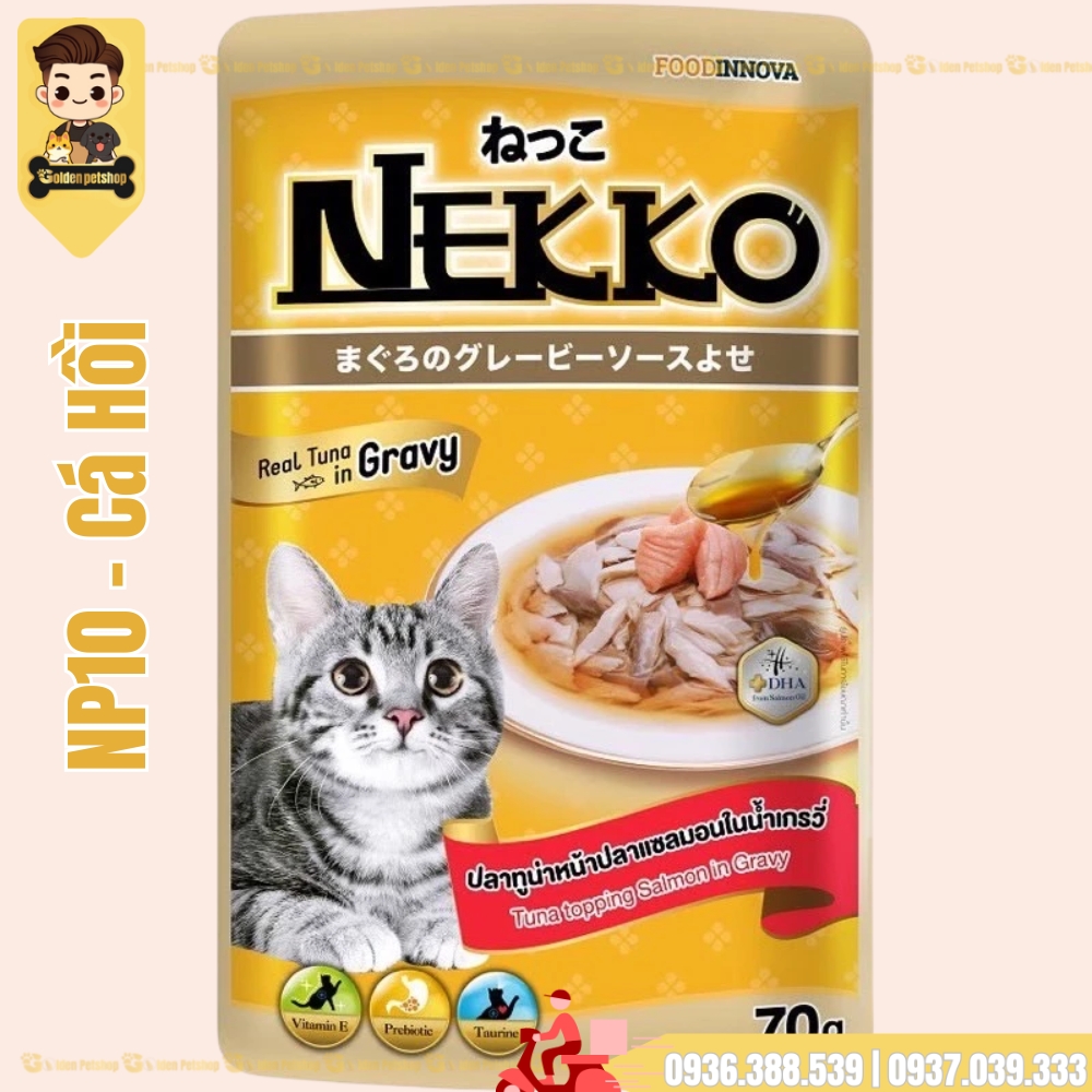 Pate cho mèo Nekko Gravy (thịt xé nước sốt) - gói 70g