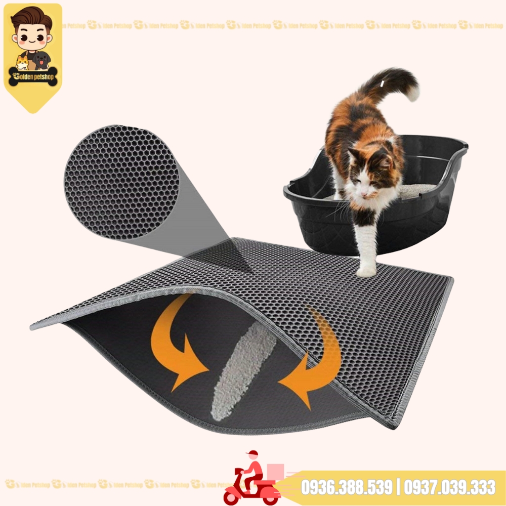 Thảm lót khay cát vệ sinh chống văng cát cho mèo - Nhiều kích cở