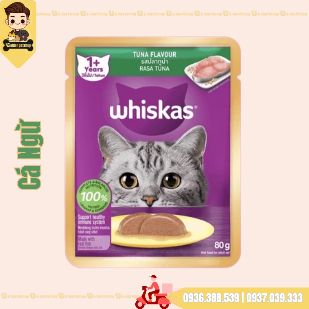 Pate cho mèo Whiskas trên 12 tháng  - gói 80g
