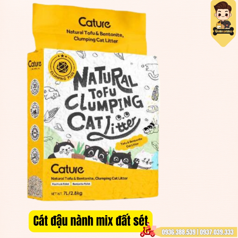 Cát vệ sinh cho mèo - Cát đậu nành Cature Purcat 7L