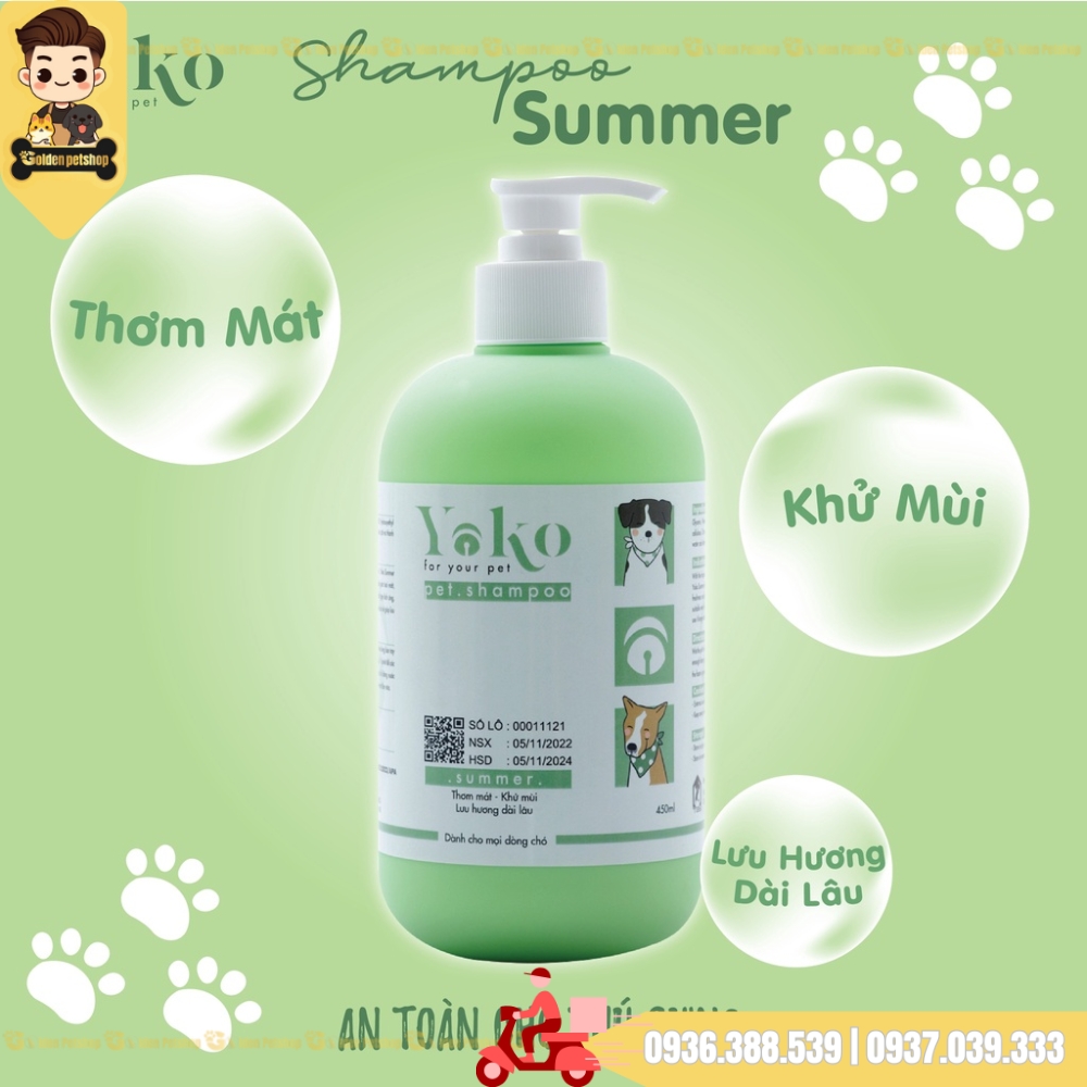 Sữa tắm thơm siêu dai cho chó mèo Yoko - Chai 450ml