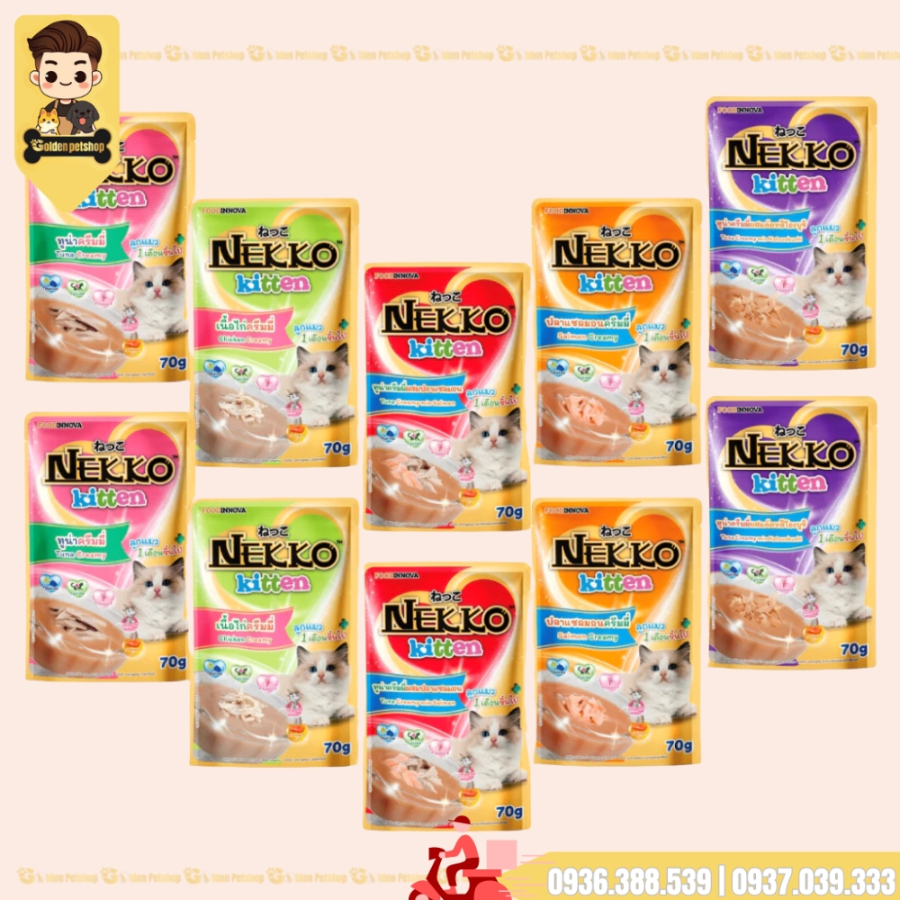 Pate cho mèo CON Nekko KITTEN Creamy (sốt kem) - gói 70g