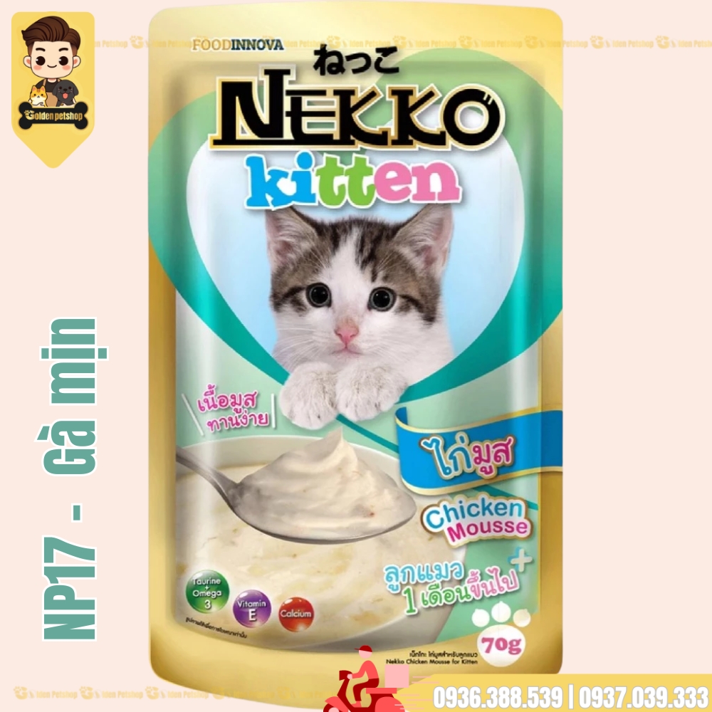 Pate cho mèo CON Nekko KITTEN Mouse (thạch mịn) - gói 70g