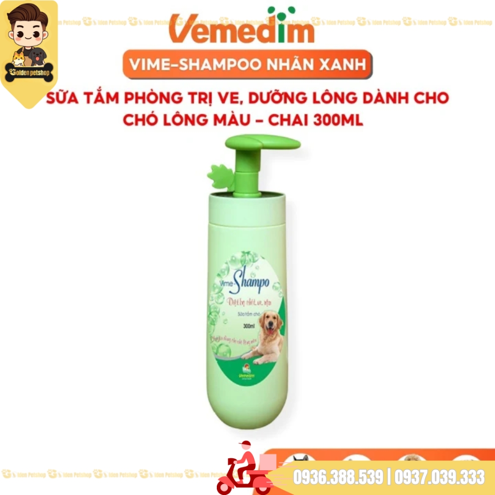 Sữa tắm ngừa ve dành cho chó lông màu Vemedim - Chai 300ml