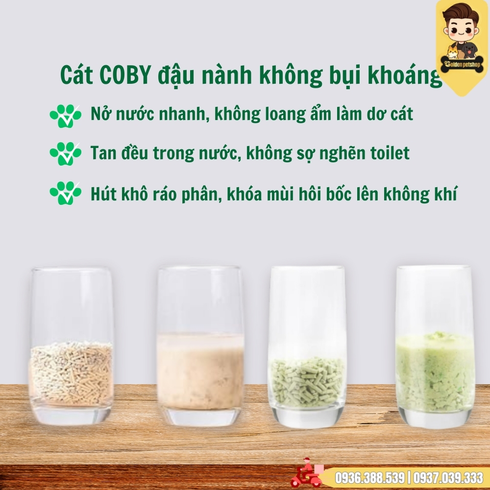 Cát vệ sinh cho mèo - Cát đậu nành Coby 6L