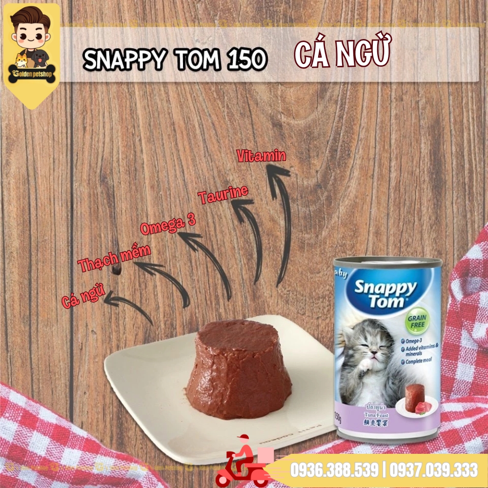 Pate cho mèo sơ sinh Snappy Tom baby - lon 150g