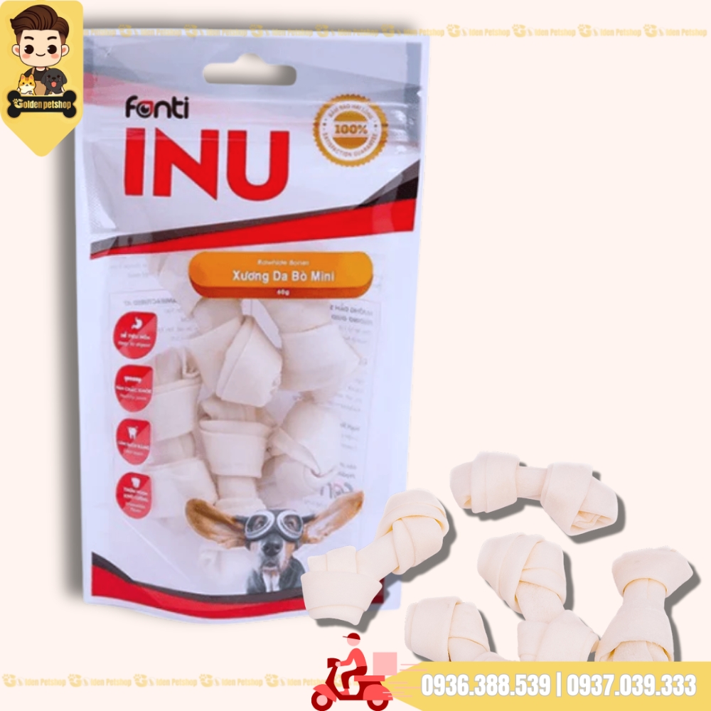 Xương sữa gặm cho chó hình nơ Inu Fonti - gói 100g