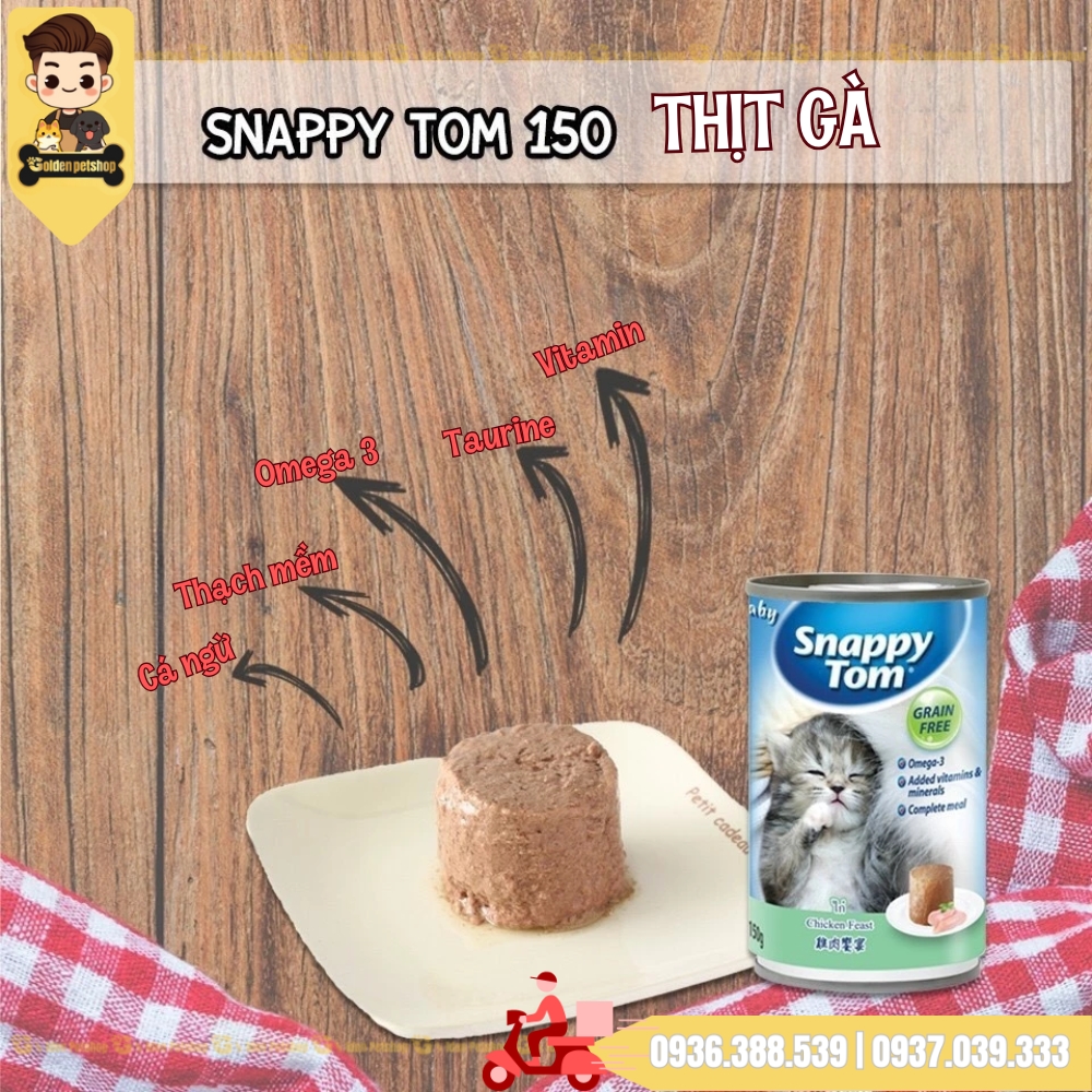Pate cho mèo sơ sinh Snappy Tom baby - lon 150g