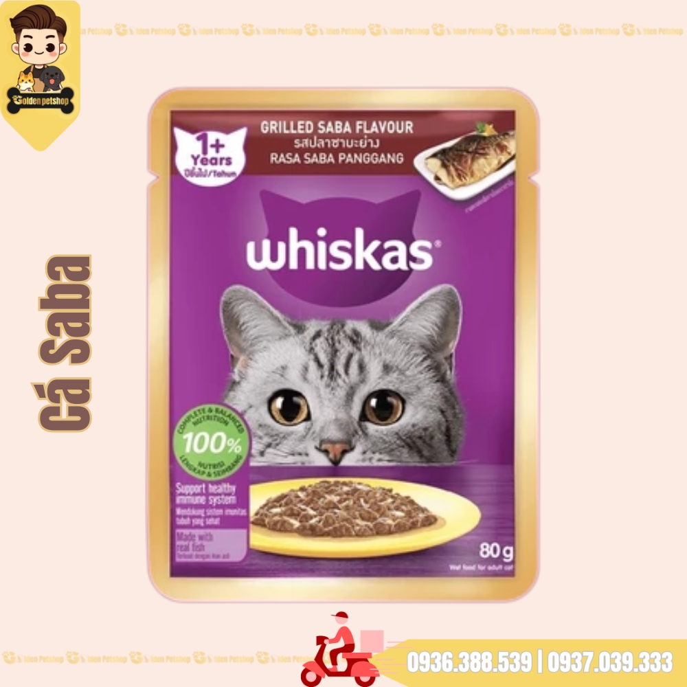 Pate cho mèo Whiskas trên 12 tháng  - gói 80g