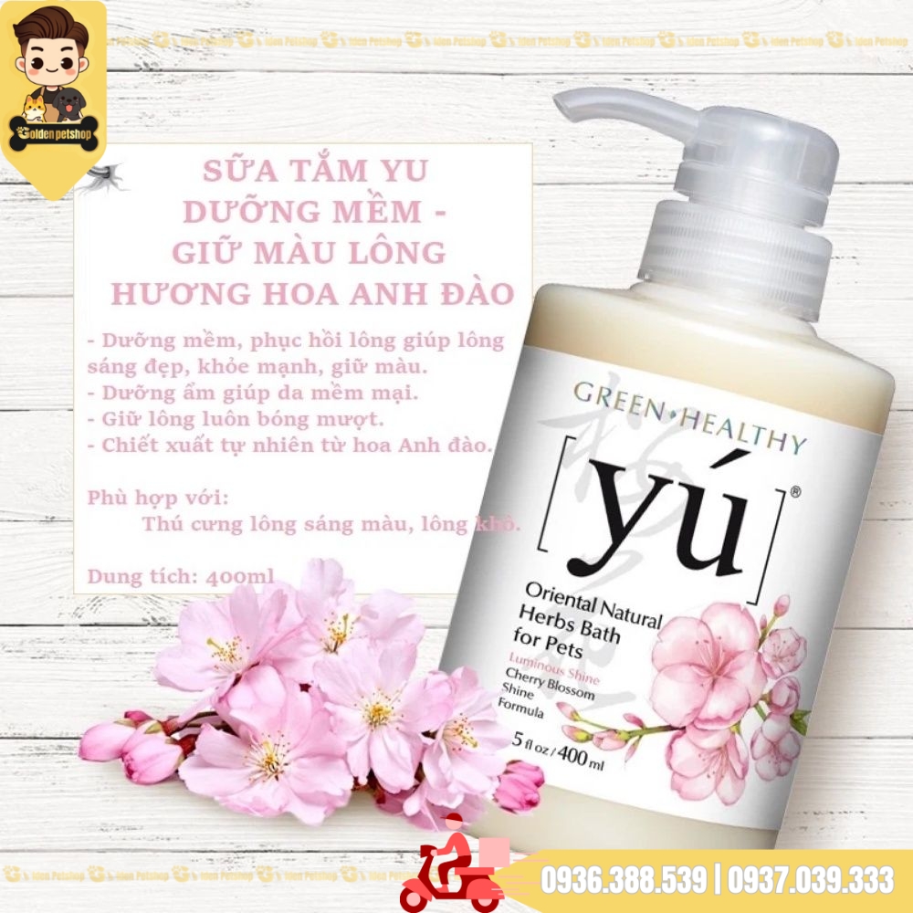 Sữa tắm cho chó mèo Yú (YU) - siêu thơm, mượt - Chai 400ml