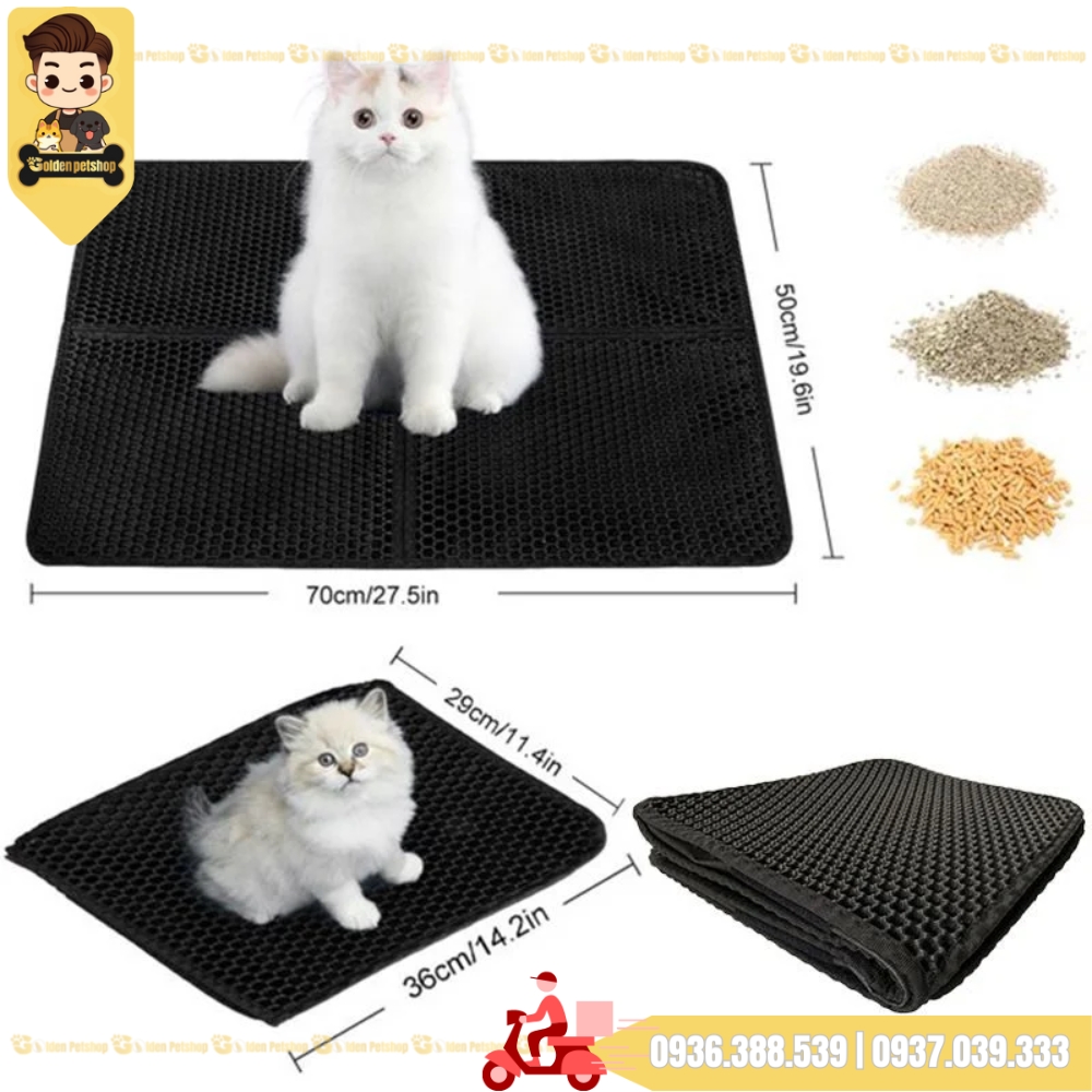 Thảm lót khay cát vệ sinh chống văng cát cho mèo - Nhiều kích cở