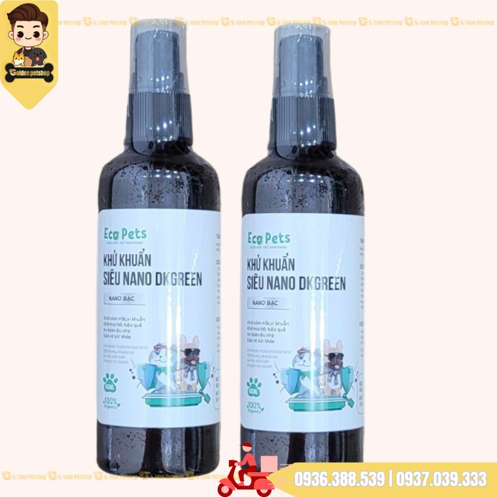 Xịt khử khuẩn trên chó mèo, môi trường  Nano DK Green