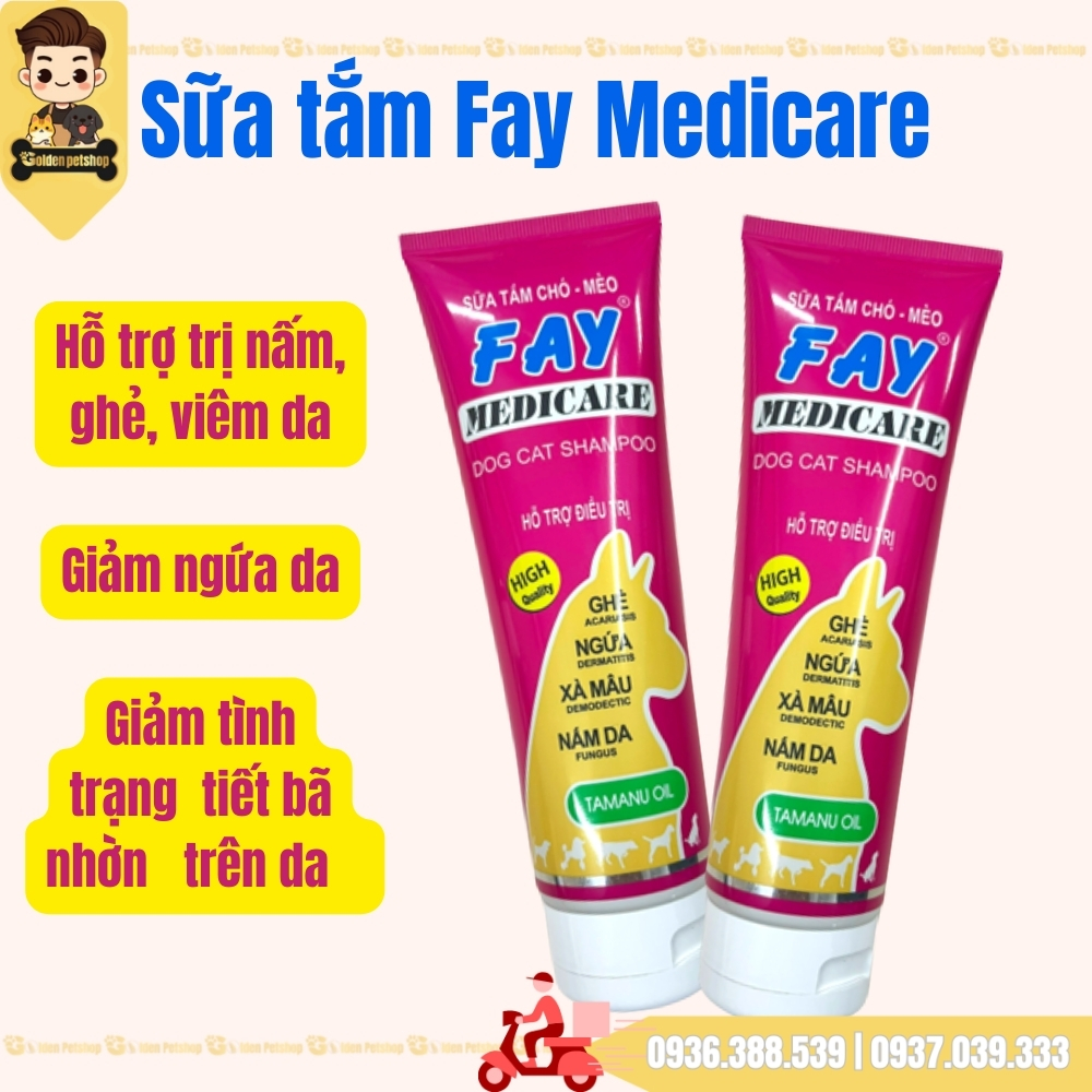 Sữa tắm dành cho chó mèo bệnh da Fay Medicare -  tuýp 290ml