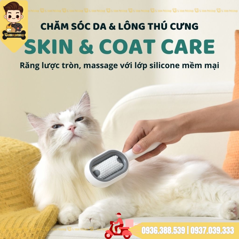 Lược nước lấy lông chết cho chó mèo Gravity - dùng kèm khăn bông ngọc trai