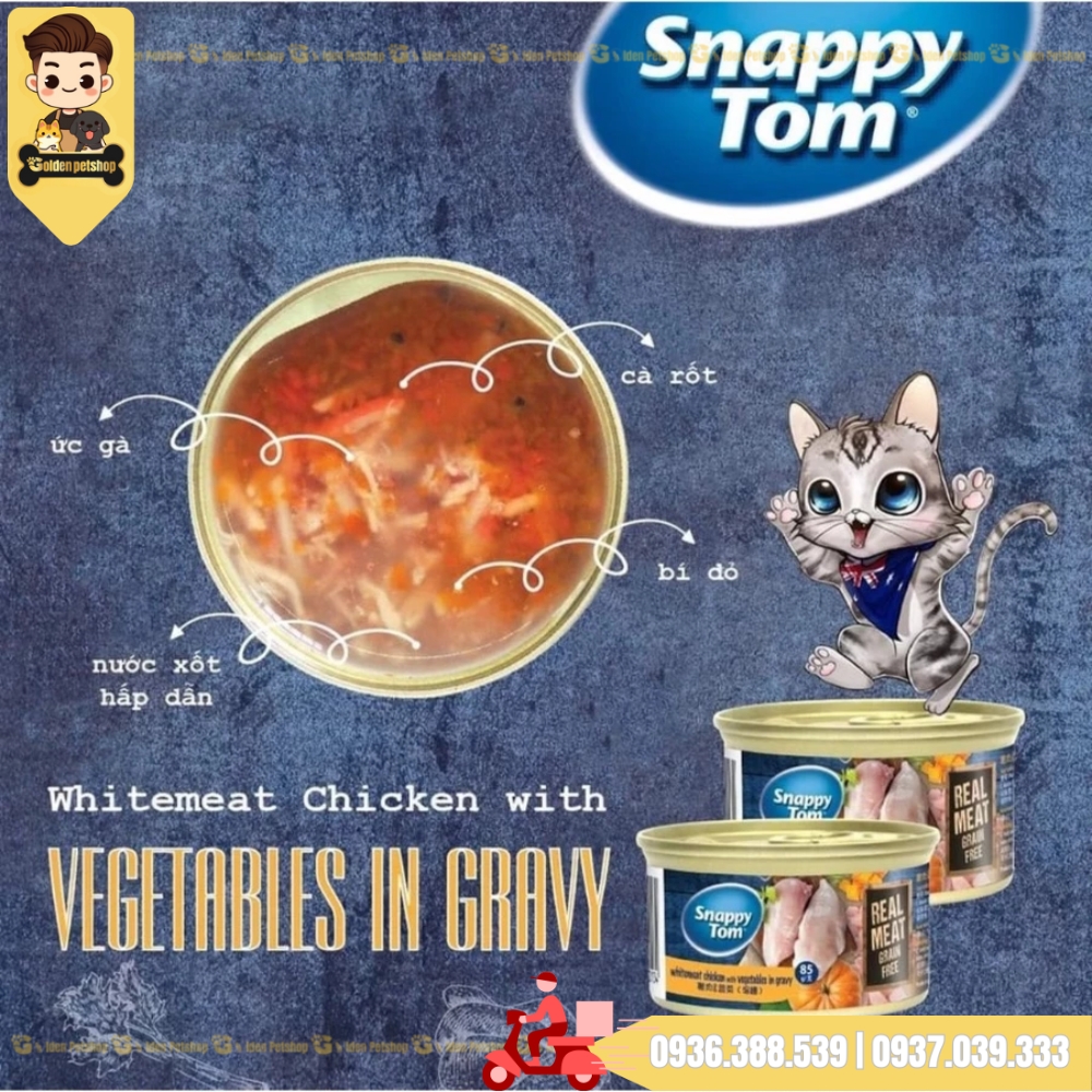 Pate cho mèo Snappy tom premium - lon 85g