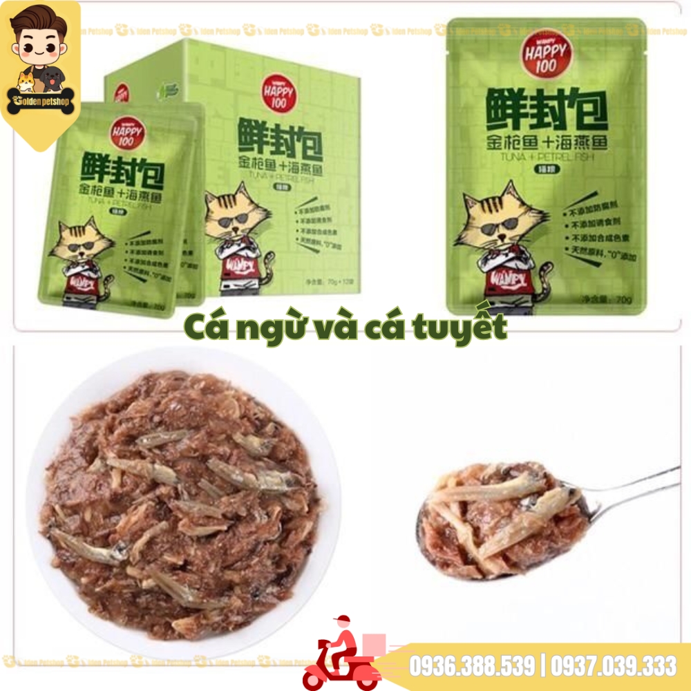 Pate cho mèo Wanpy Happy 100 - gói 70g