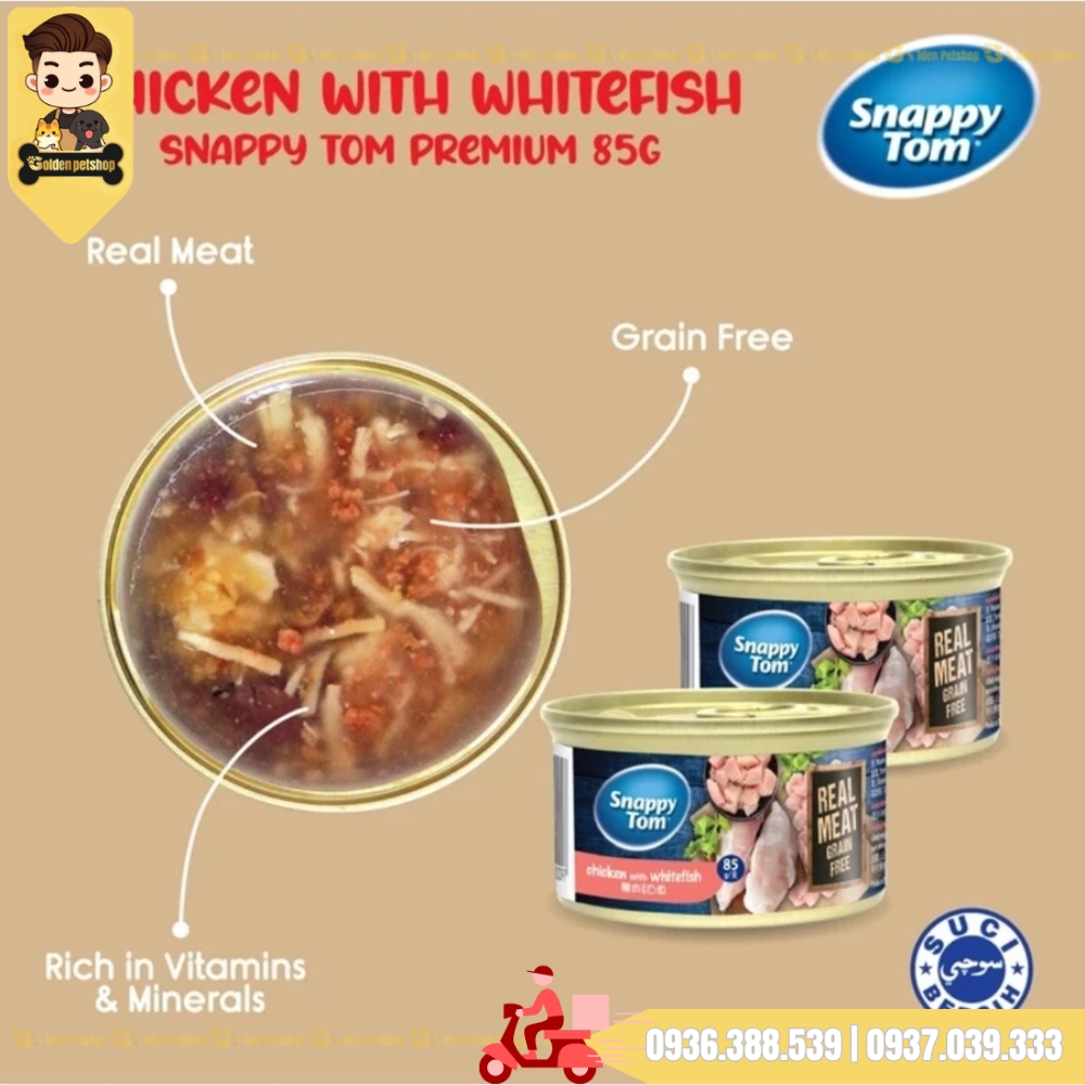 Pate cho mèo Snappy tom premium - lon 85g