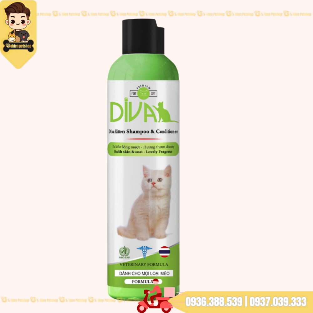 Sữa tắm cho mèo Diva - da nhạy cảm - Chai 260ml