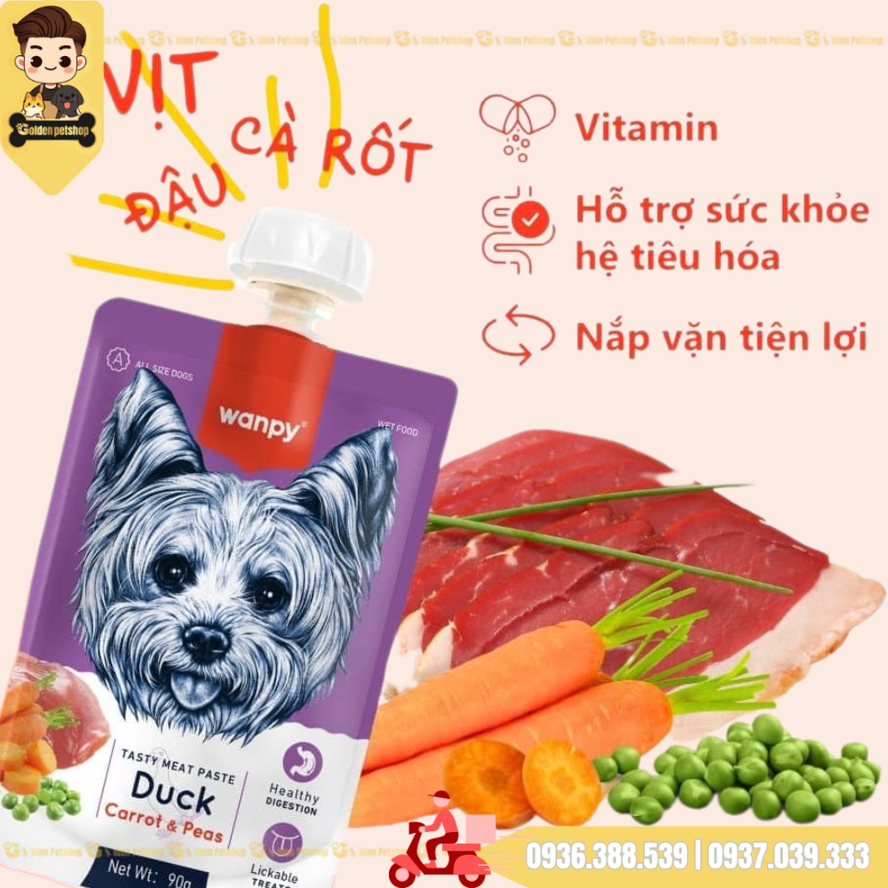 Súp thưởng nắp vặn cho chó Wanpy (chính hãng) - gói 90g