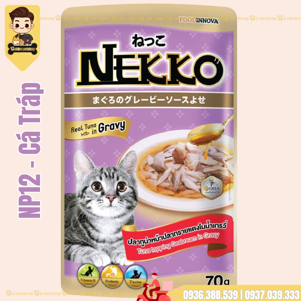 Pate cho mèo Nekko Gravy (thịt xé nước sốt) - gói 70g
