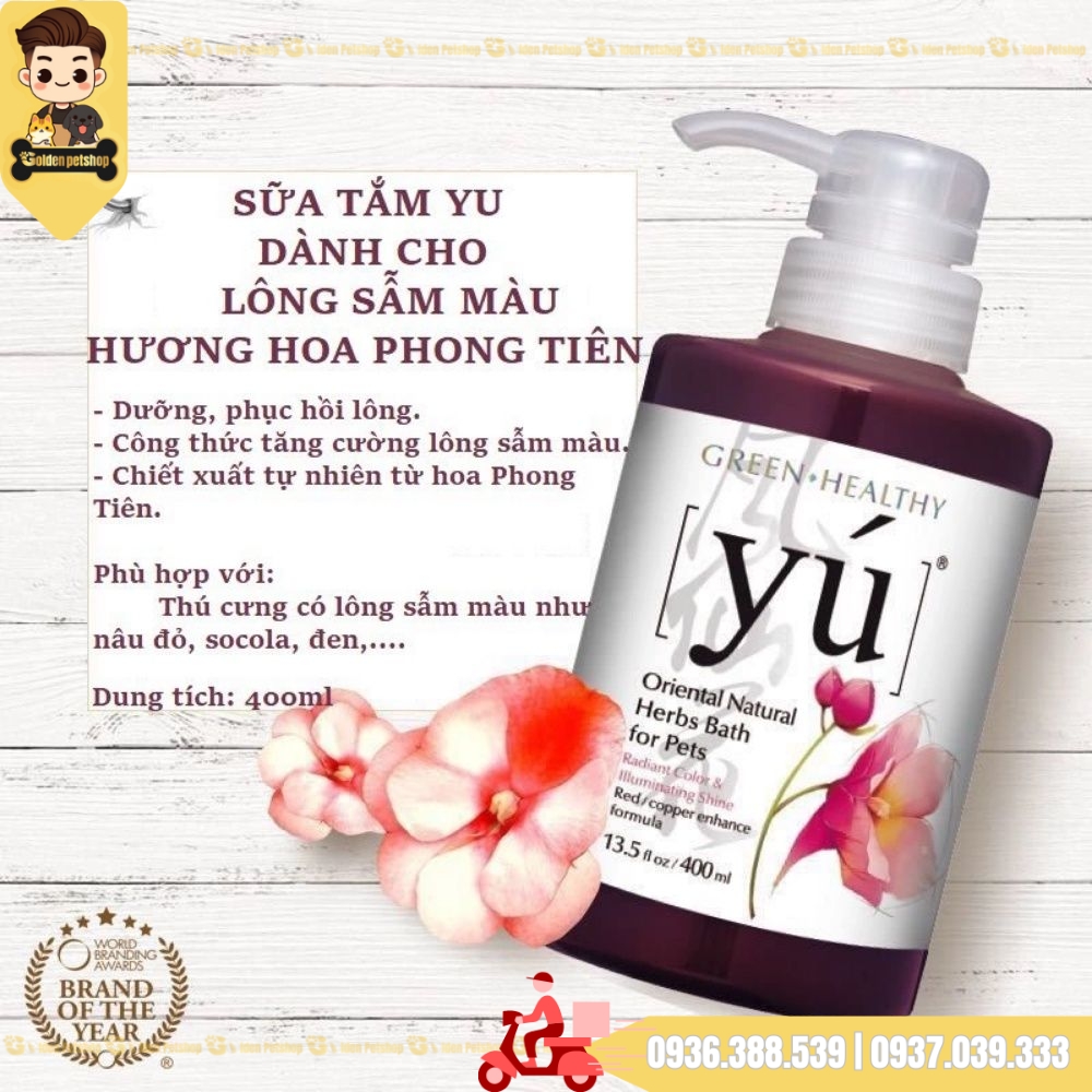 Sữa tắm cho chó mèo Yú (YU) - siêu thơm, mượt - Chai 400ml