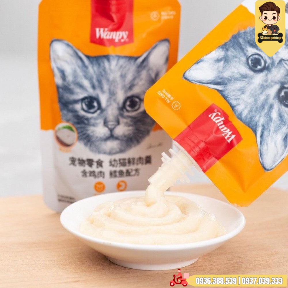 Súp thưởng nắp vặn cho mèo Wanpy (nội địa trung) 90g