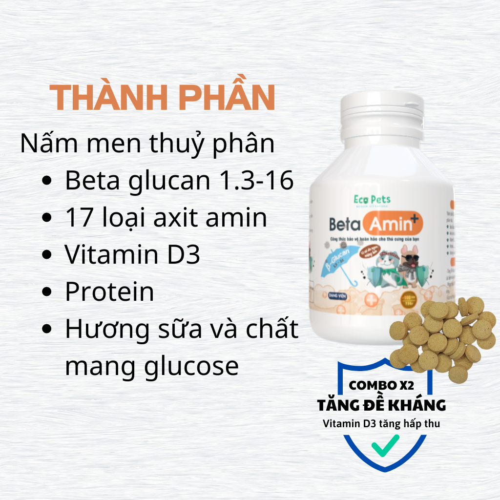 Beta Amin+ tăng đề kháng cho chó mèo - dạng viên