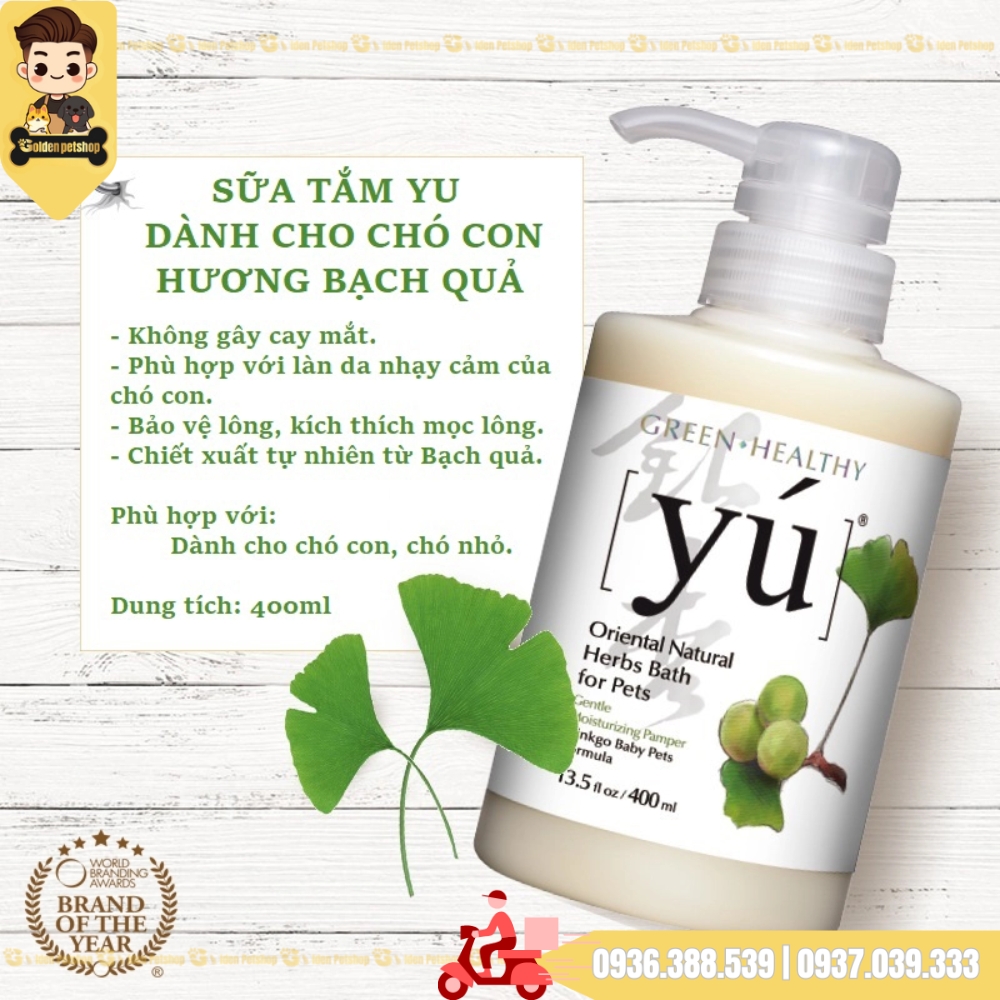 Sữa tắm cho chó mèo Yú (YU) - siêu thơm, mượt - Chai 400ml