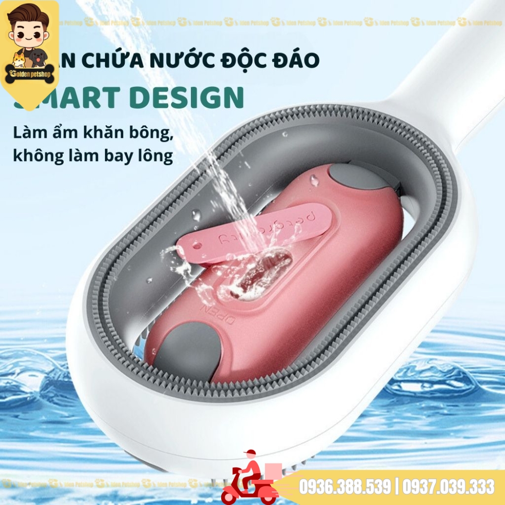 Lược nước lấy lông chết cho chó mèo Gravity - dùng kèm khăn bông ngọc trai