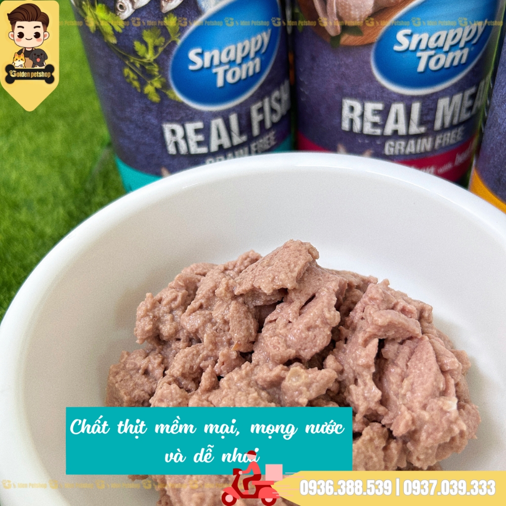 Pate dành cho mèo thịt cá/ thịt gà Snappy Tom - Lon 400g