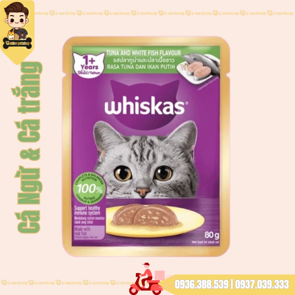 Pate cho mèo Whiskas trên 12 tháng  - gói 80g