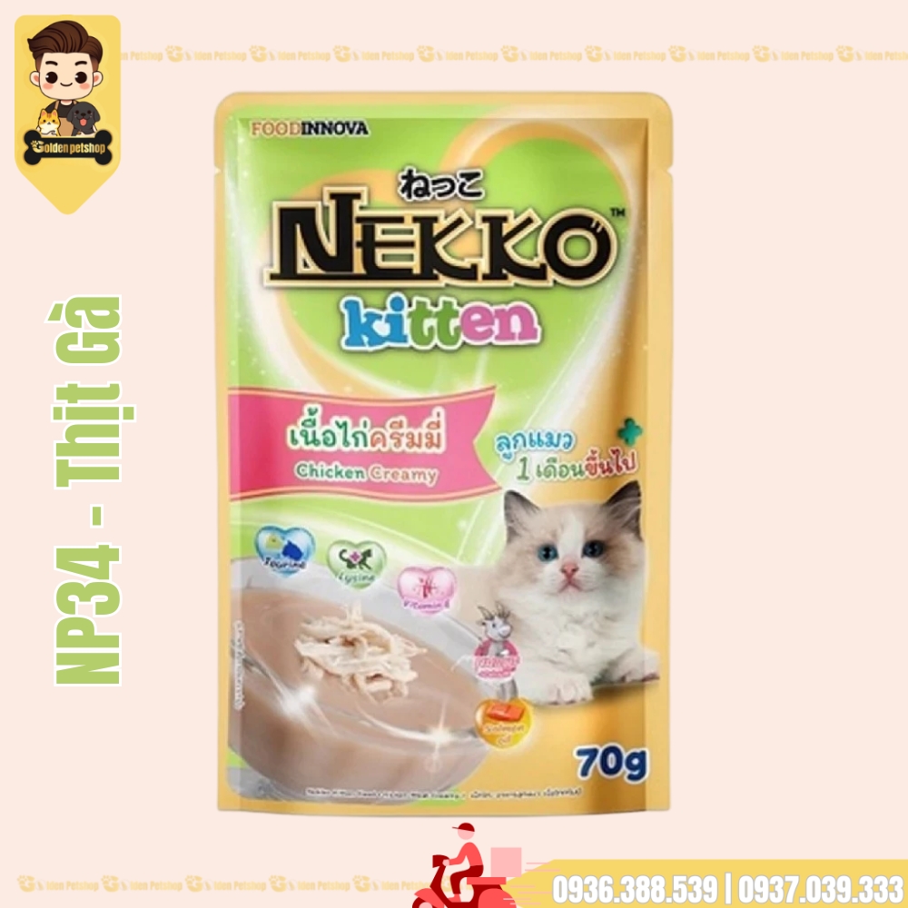 Pate cho mèo CON Nekko KITTEN Creamy (sốt kem) - gói 70g