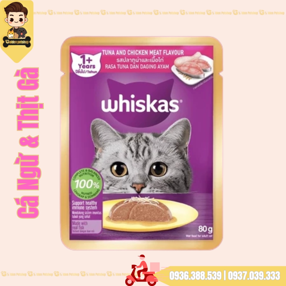 Pate cho mèo Whiskas trên 12 tháng  - gói 80g