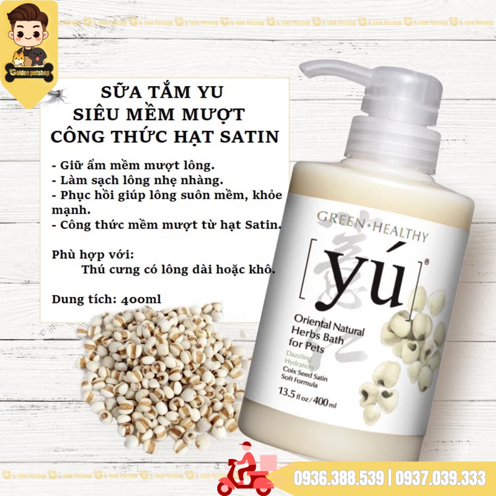 Sữa tắm cho chó mèo Yú (YU) - siêu thơm, mượt - Chai 400ml