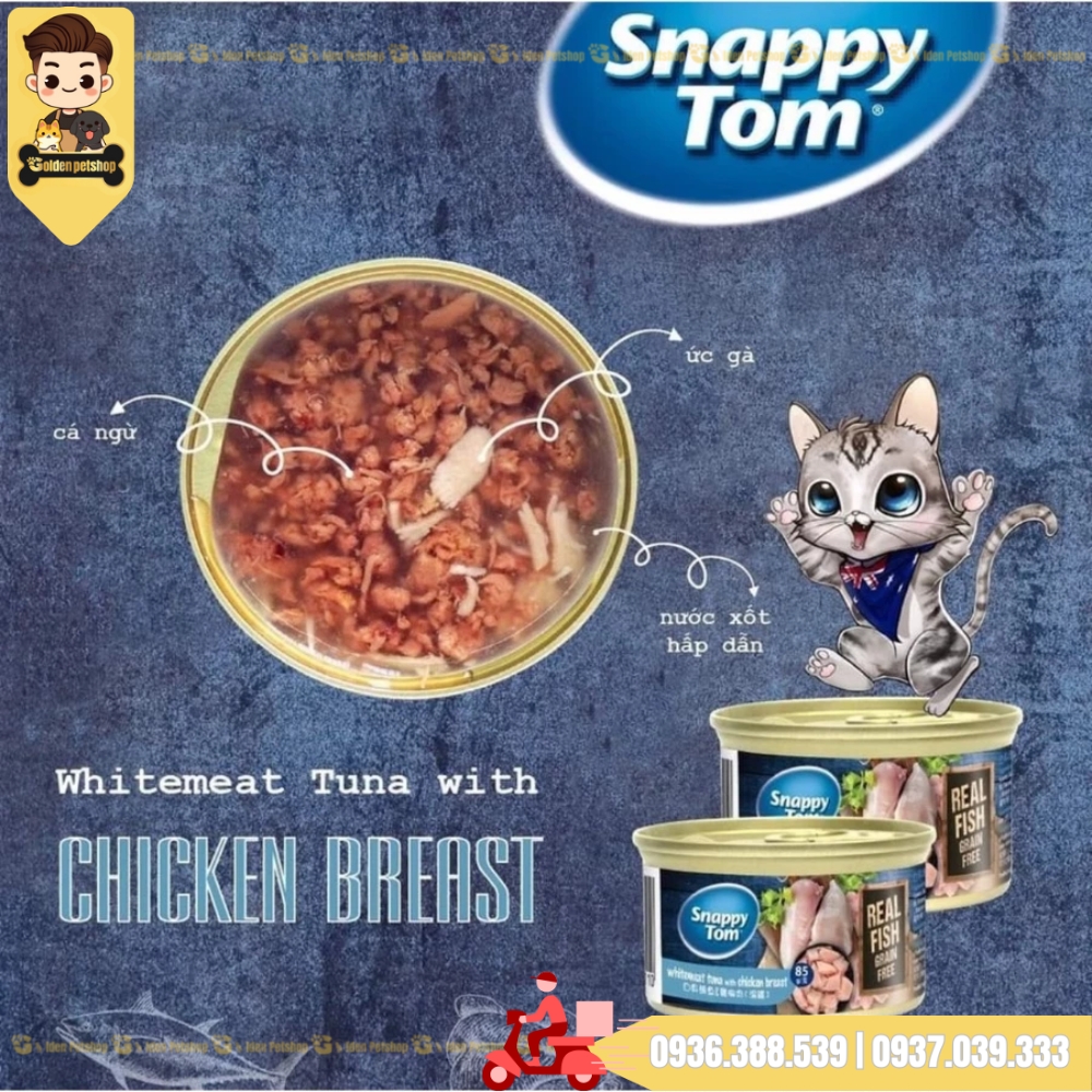 Pate cho mèo Snappy tom premium - lon 85g