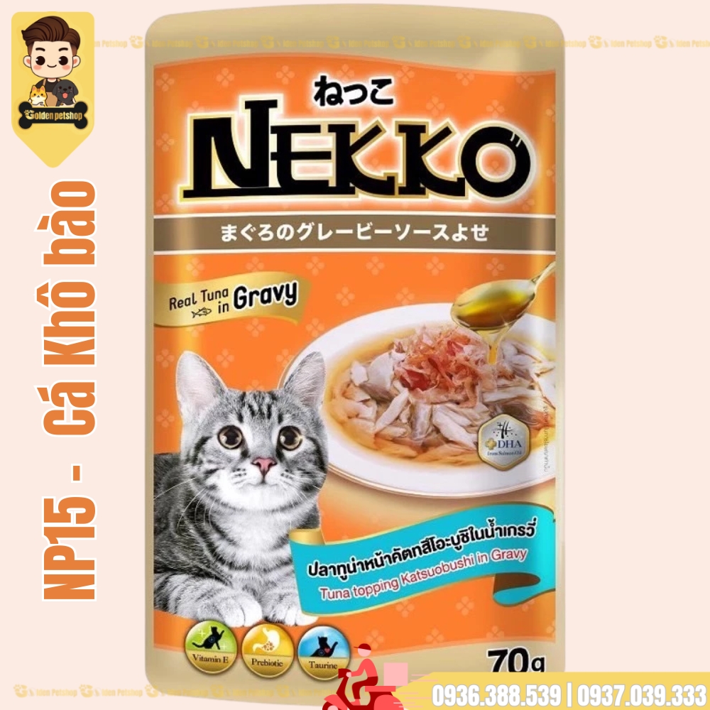Pate cho mèo Nekko Gravy (thịt xé nước sốt) - gói 70g