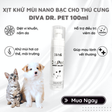 Chai xịt khử mùi Nano Bạc cho thú cưng DIVA Dr. Pet