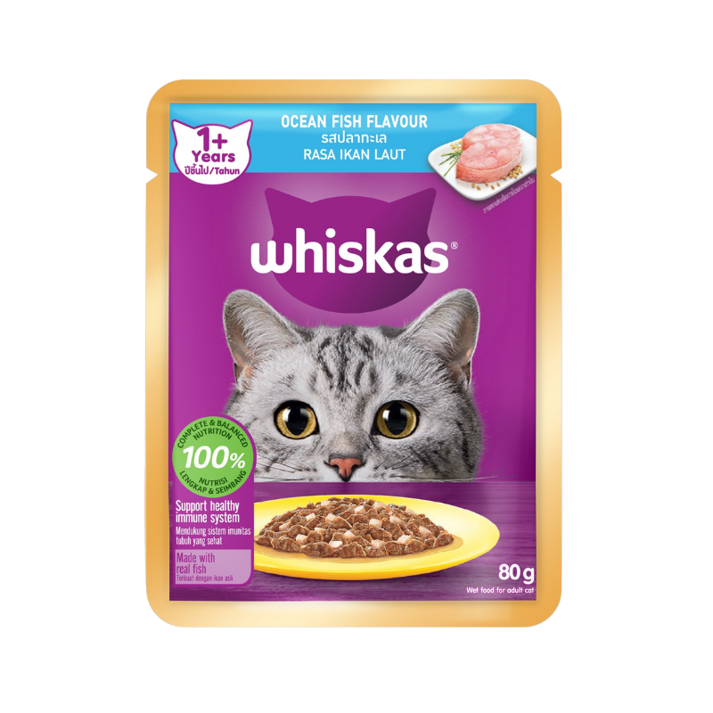Pate cho mèo Con Whiskas Junior 2 đến 12 tháng tuổi - gói 80g