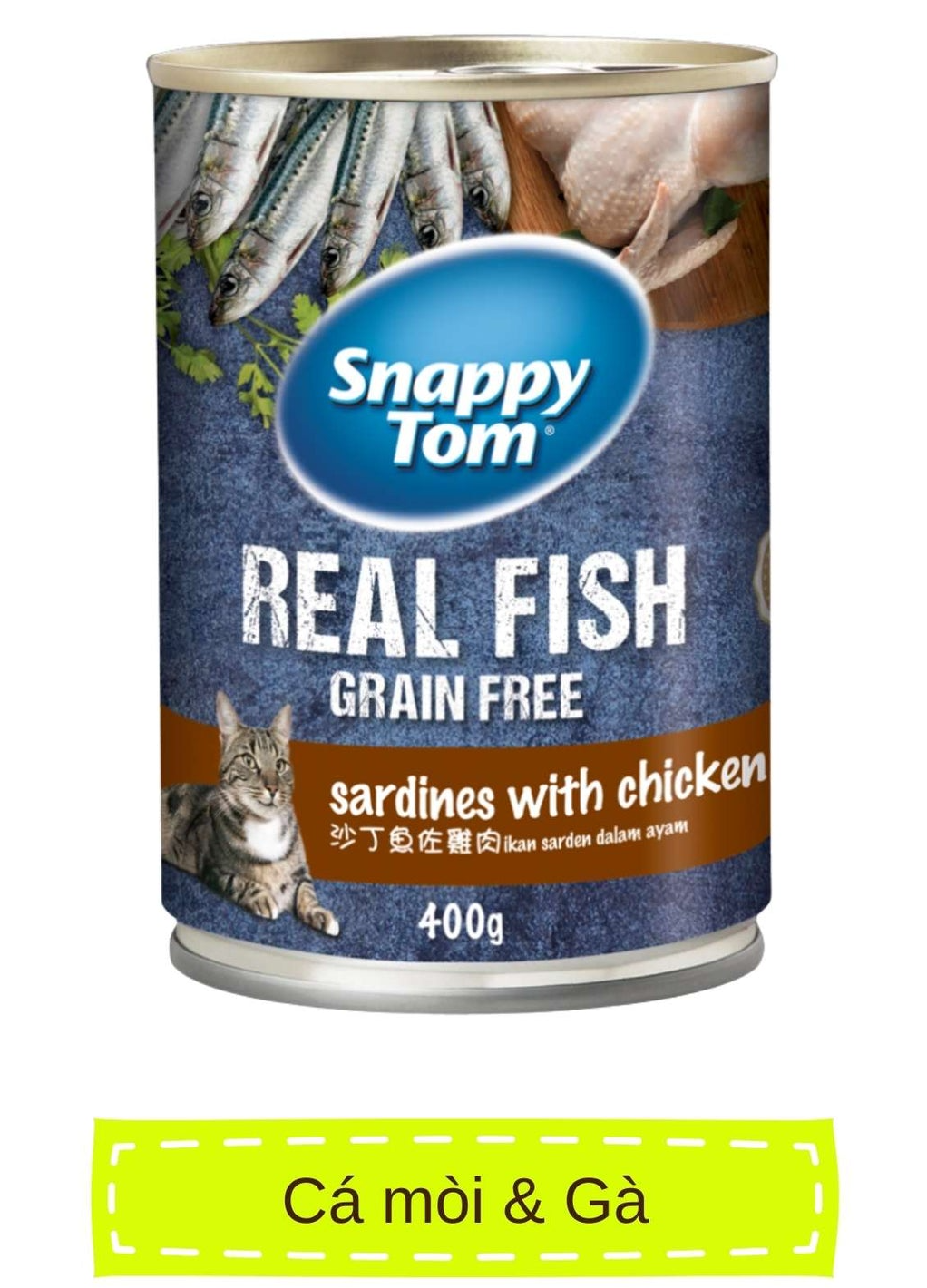 Pate dành cho mèo thịt cá/ thịt gà Snappy Tom - Lon 400g