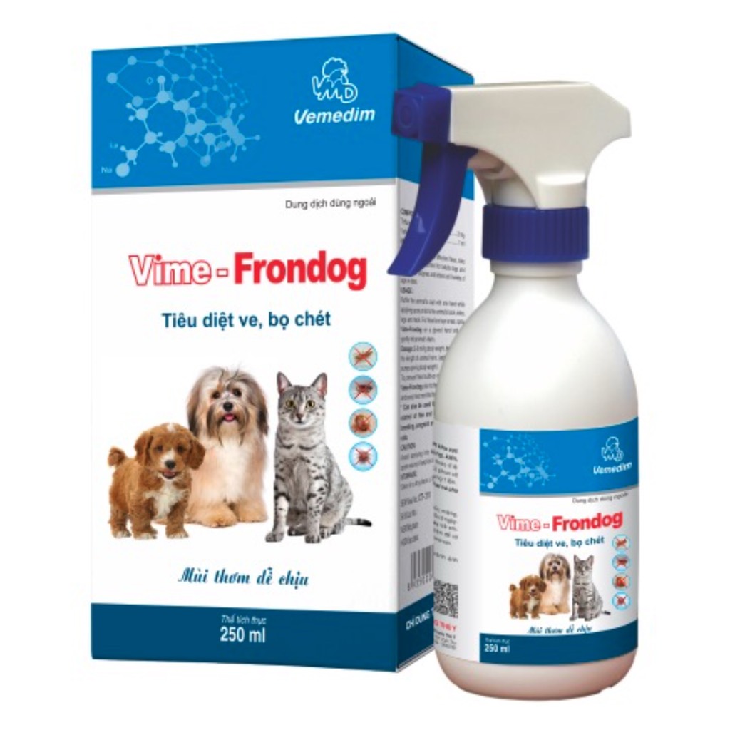 Thuốc xịt diệt ve rận cho chó mèo Vime Frondog