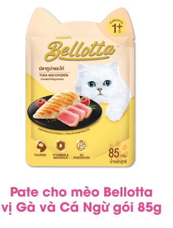 Pate cho mèo thịt cá ngừ Bellota - gói 85g