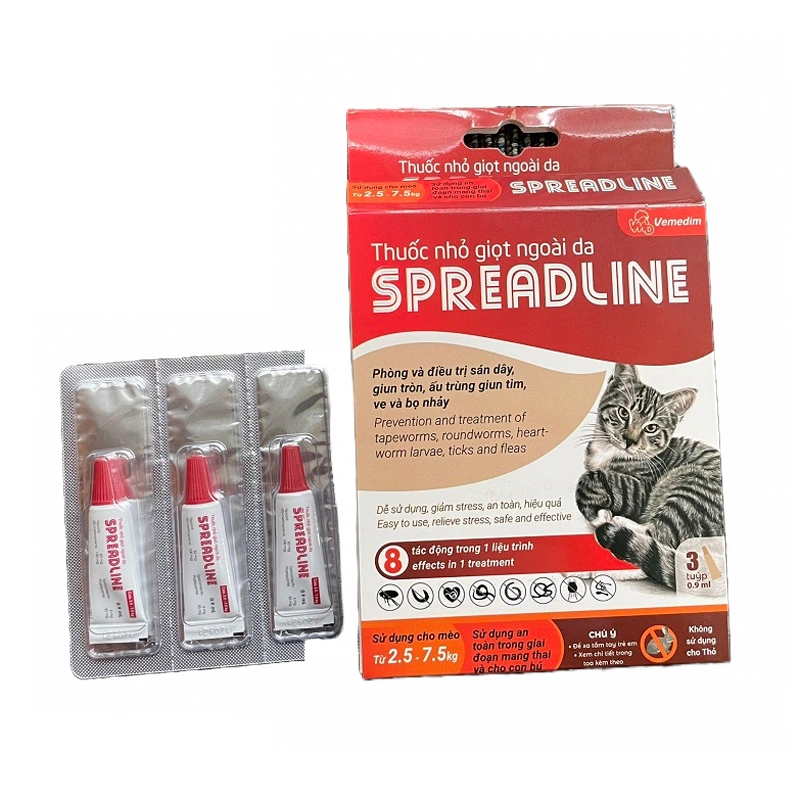 Nhỏ gáy cho mèo trị ve rận, xổ giun Spreadline