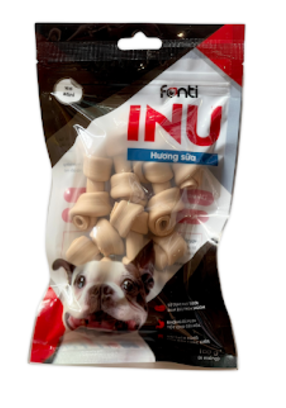 Xương sữa gặm cho chó hình nơ Inu Fonti - gói 100g