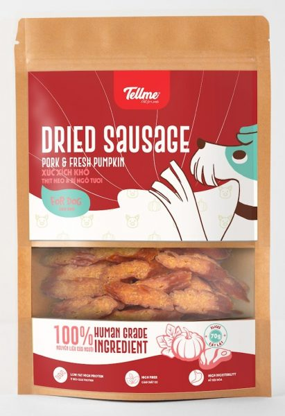 Xúc xích thịt heo dành cho chó Tellme - gói 70g