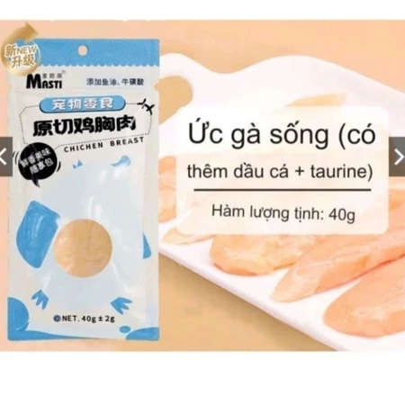 Ức gà hấp ăn liền dành cho chó mèo