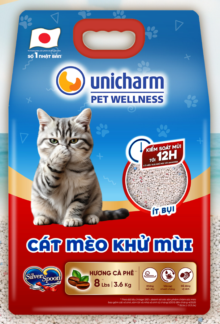 Cát đất sét Unicharm 8L/3.6kg