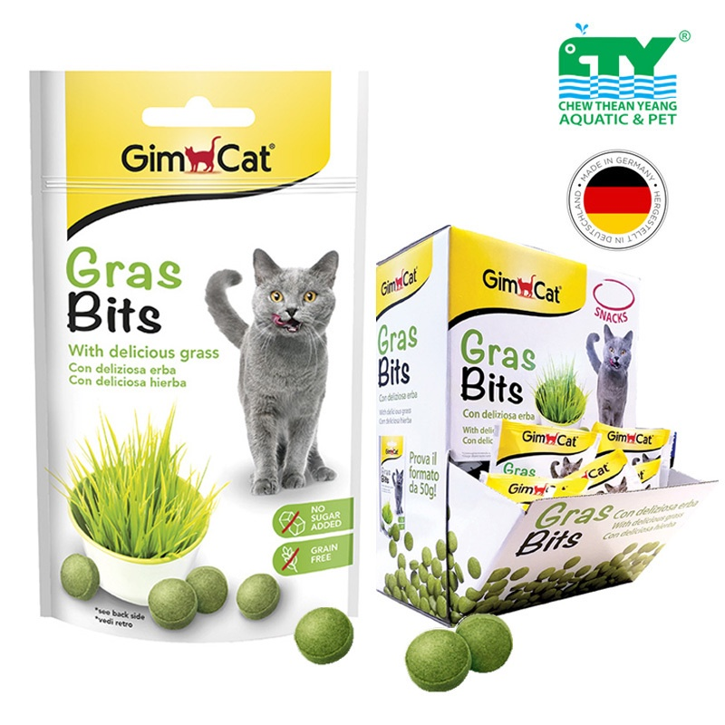 Viên cỏ mèo bổ sung chất xơ, tiêu búi lông Gimcat - 50 viên