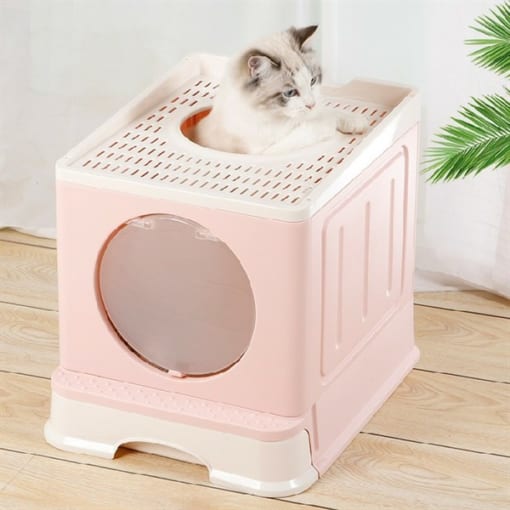 Hộp mèo gấp cửa tròn 45*34*38cm
