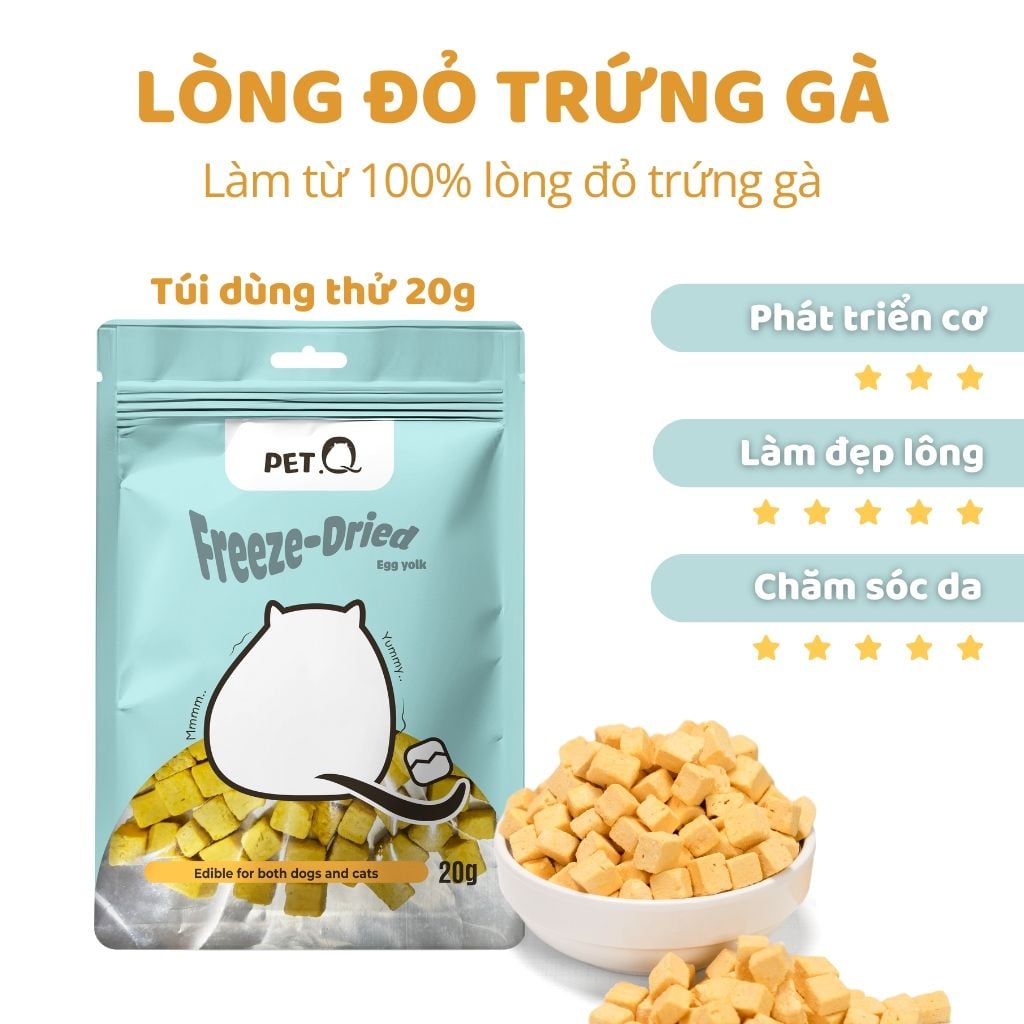Thức ăn đông khô cho thú cưng PetQ - 5 vị