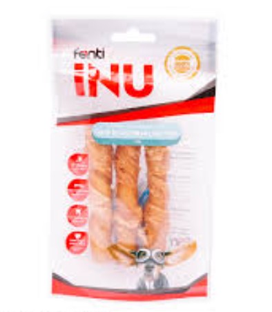 Que xoắn da bò phủ thịt gà Inu C17